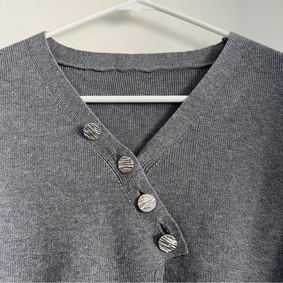 Sdeer Striped Texture Dress Sweater Cardigan Set - Picture 3 of 8